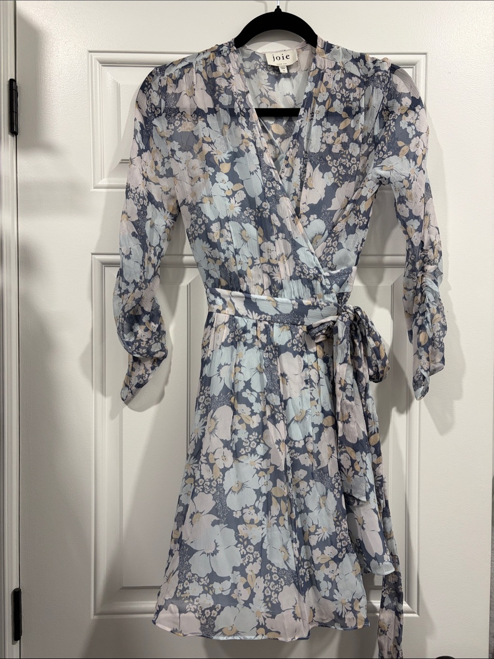 Joie Blue Floral Wrap Dress